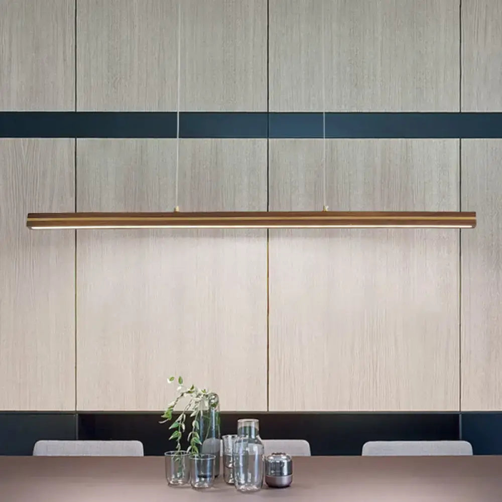 Modern minimalism woodwork island pendant light – dining room led