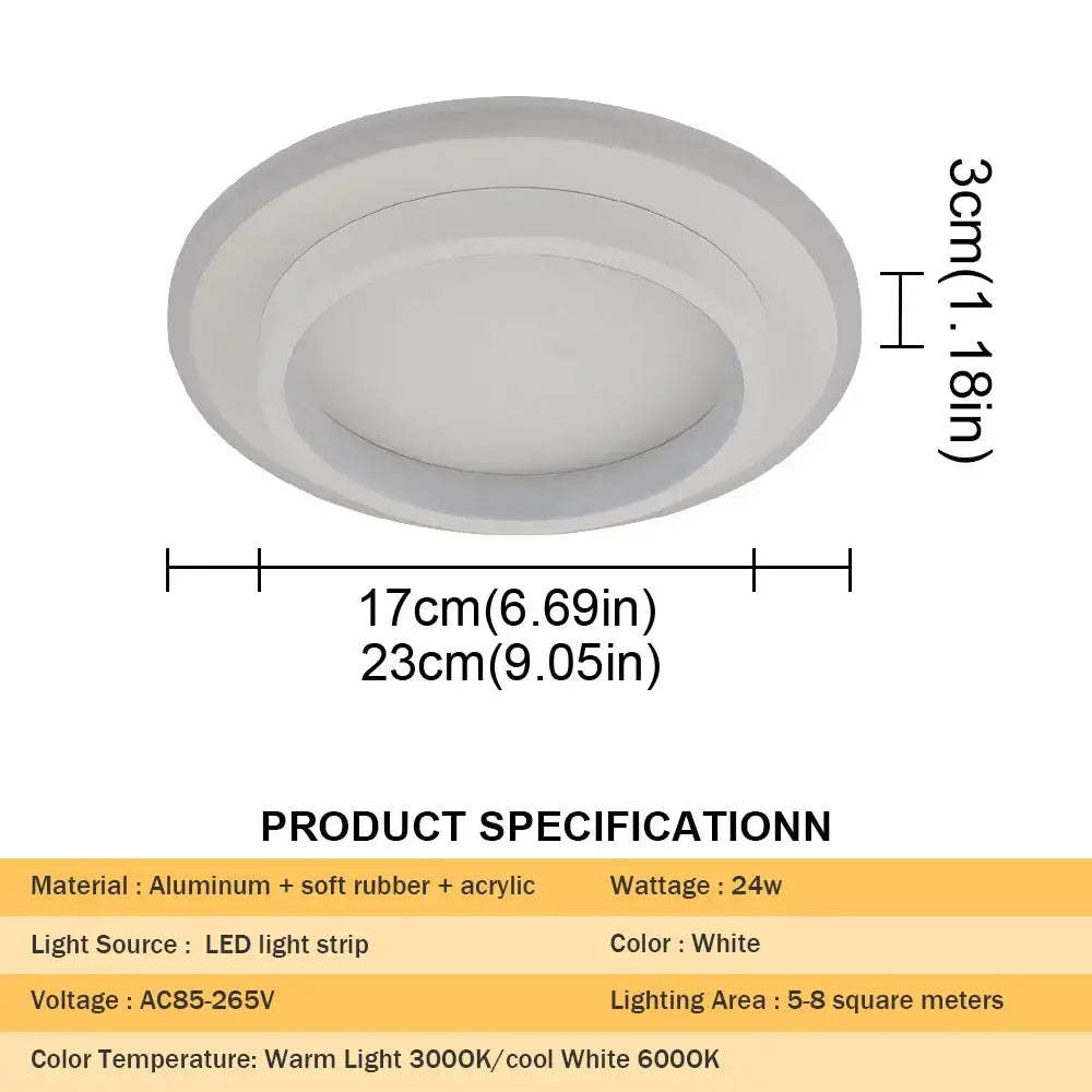Modern minimalist black acrylic led ceiling lamp bedroom light