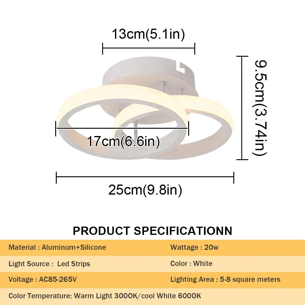 Modern minimalist black acrylic led ceiling lamp bedroom light