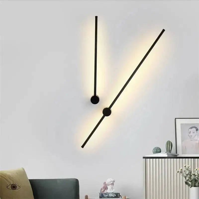 Modern minimalist black creative staircase wall lights living room