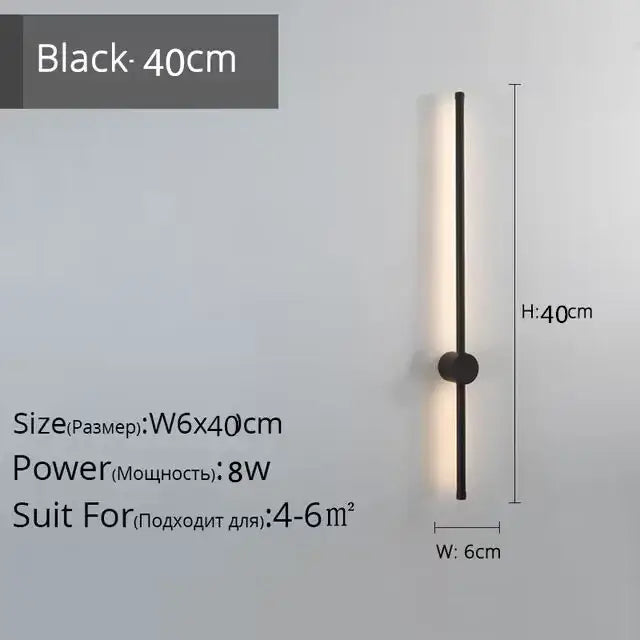 Modern minimalist black creative staircase wall lights living room