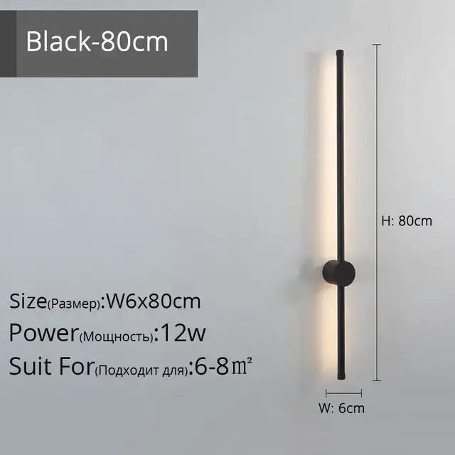 Modern minimalist black creative staircase wall lights living room