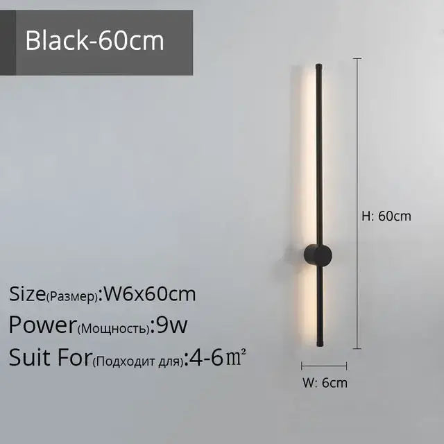 Modern minimalist black creative staircase wall lights living room