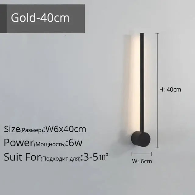 Modern minimalist black creative staircase wall lights living room
