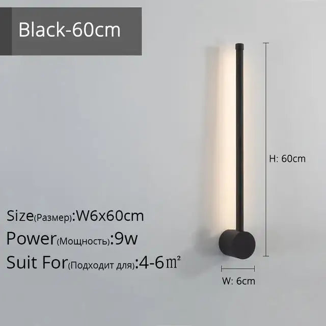 Modern minimalist black creative staircase wall lights living room