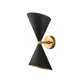 Modern minimalist black & gold wall light fixture bedroom sconce