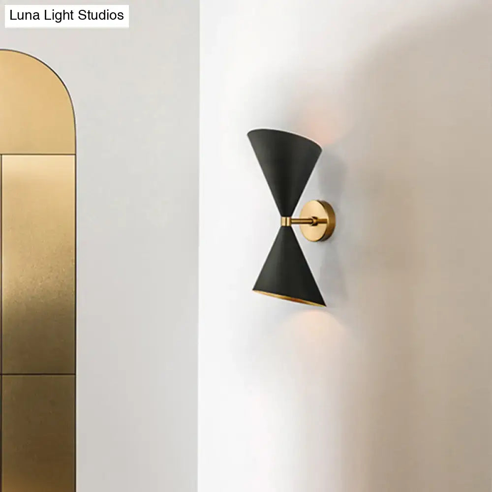 Modern minimalist black & gold wall light fixture bedroom sconce