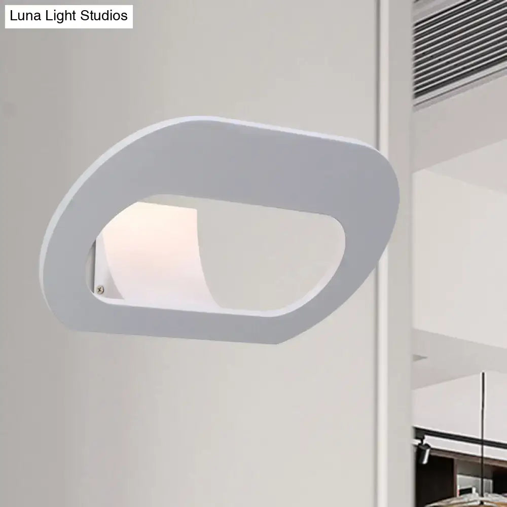 Modern minimalist black & grey oval shade wall lamp bedroom lighting