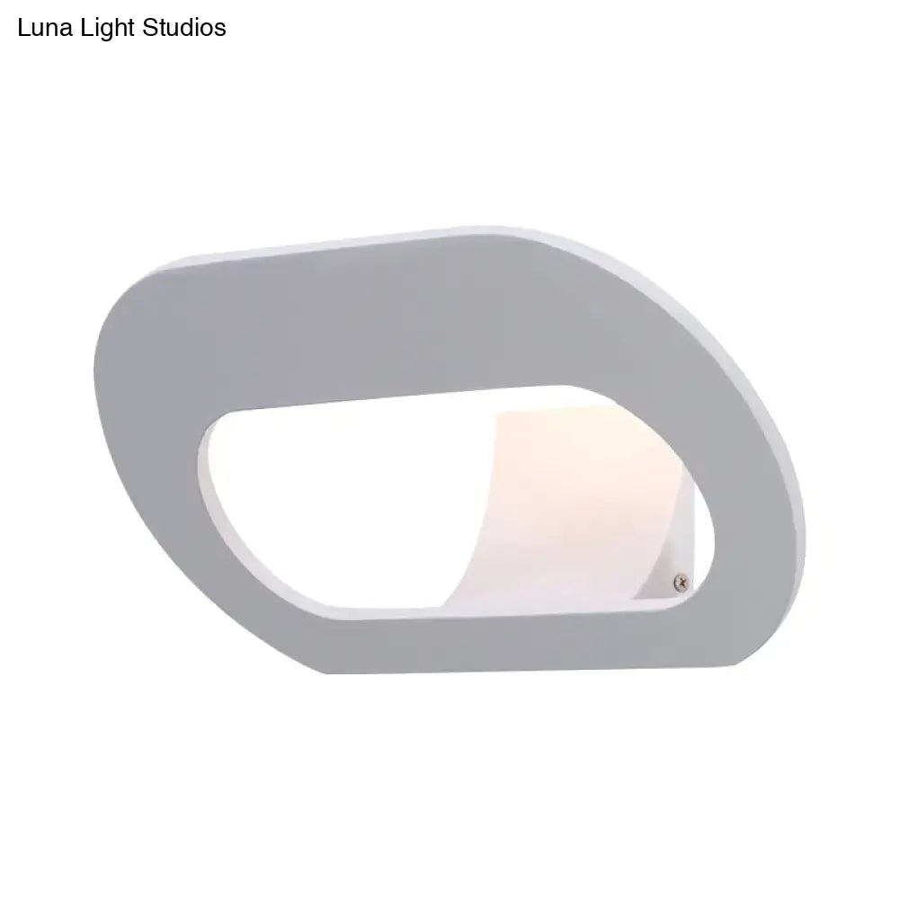 Modern minimalist black & grey oval shade wall lamp bedroom lighting