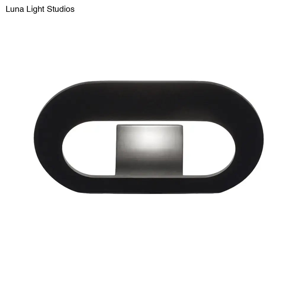 Modern minimalist black & grey oval shade wall lamp bedroom lighting