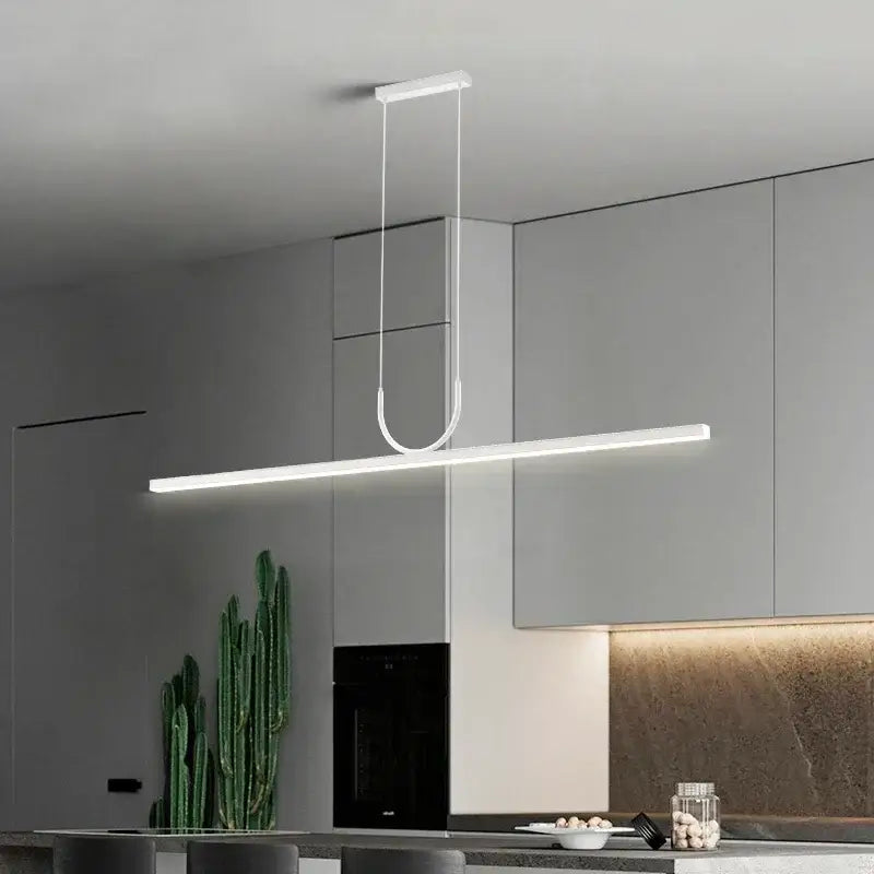Modern minimalist black led ceiling chandelier kitchen island light