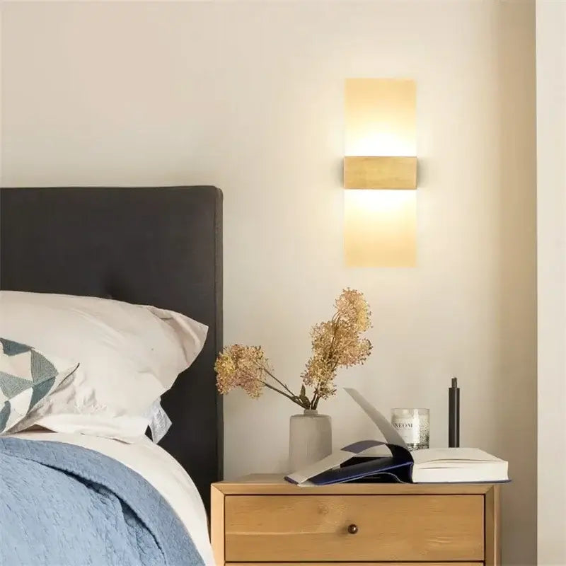 Modern minimalist black led wall light bedroom sconce