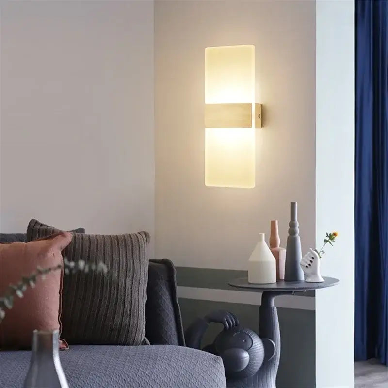 Modern minimalist black led wall light bedroom sconce