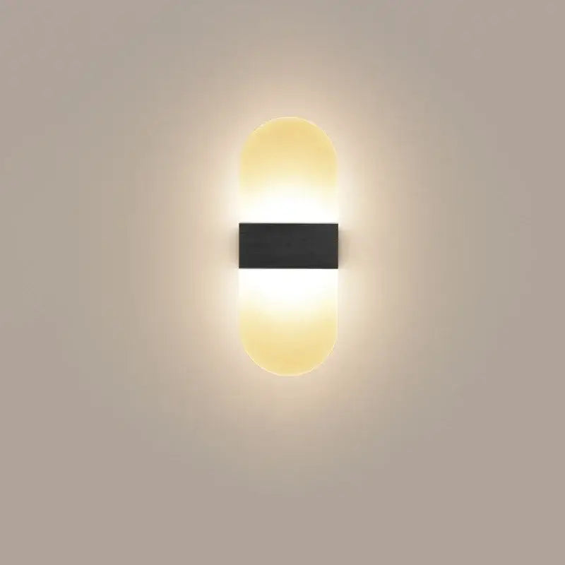 Modern minimalist black led wall light bedroom sconce