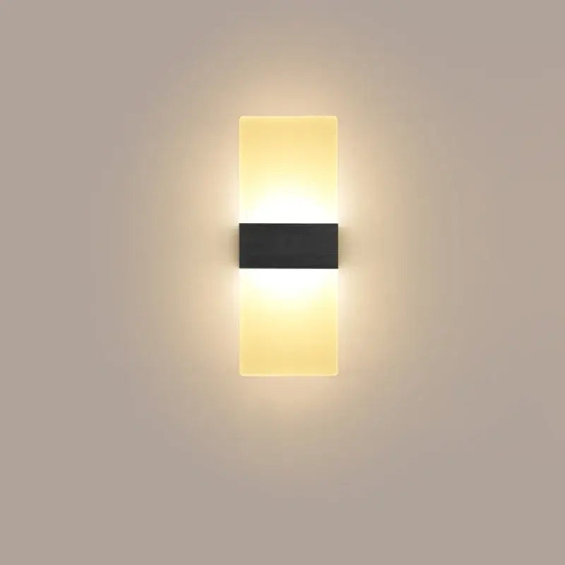Modern minimalist black led wall light bedroom sconce