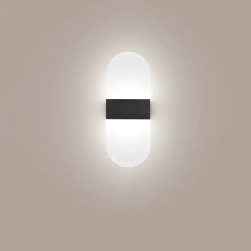 Modern minimalist black led wall light bedroom sconce