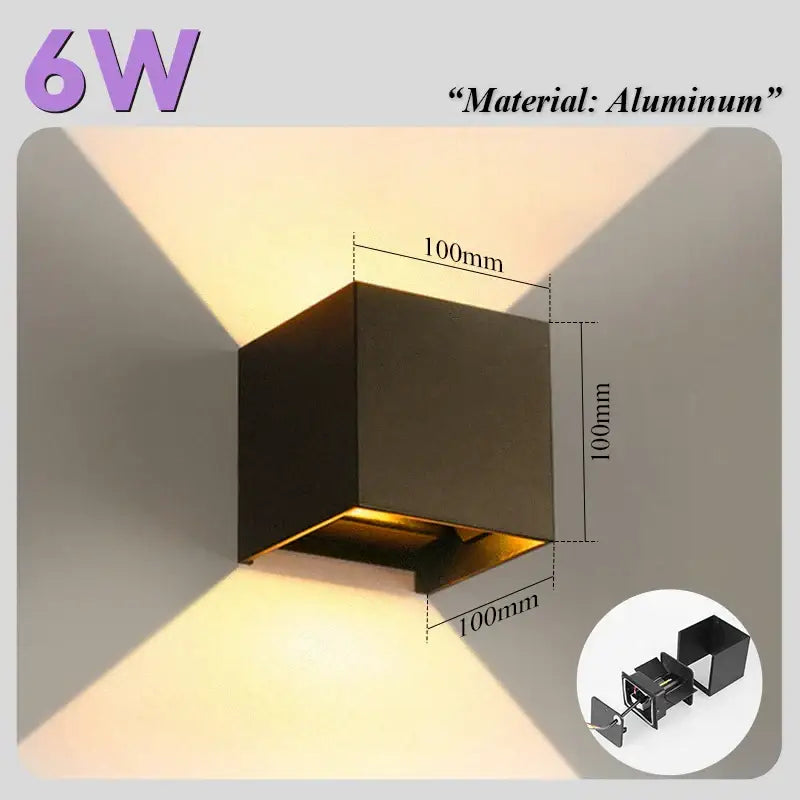 Modern minimalist black led wall light garden waterproof lamp