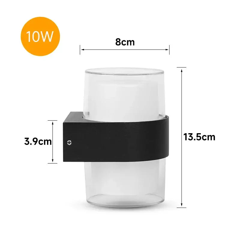 Modern minimalist black led wall light garden waterproof lamp