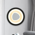 Modern minimalist black mirror wall light with acrylic shade bedroom