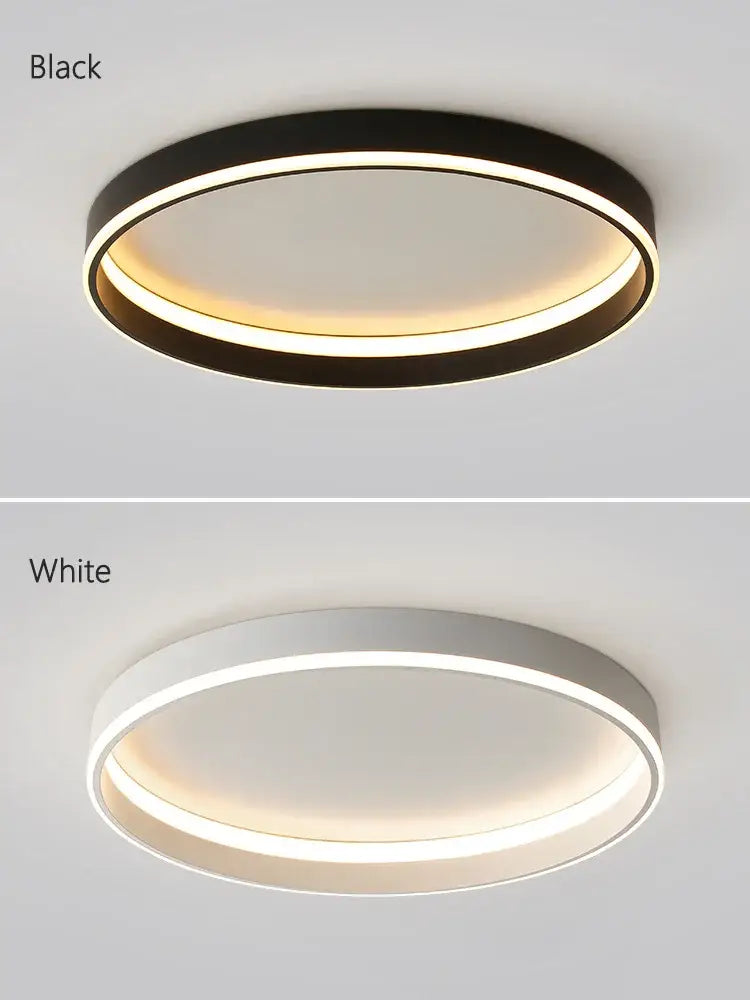 Modern minimalist black ring led ceiling lights bedroom lamp