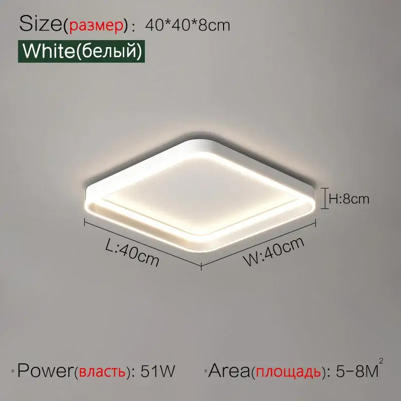 Modern minimalist black ring led ceiling lights bedroom lamp