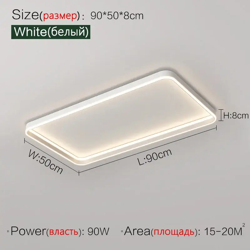 Modern minimalist black ring led ceiling lights bedroom lamp