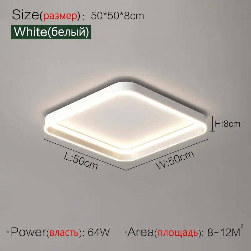 Modern minimalist black ring led ceiling lights bedroom lamp