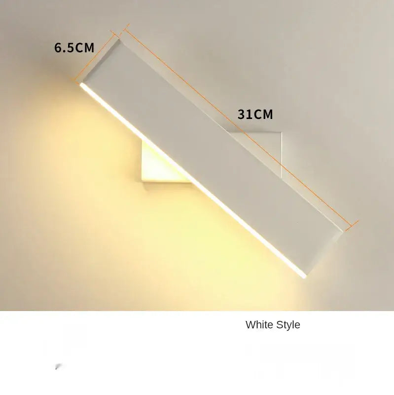 Modern minimalist black rotate wall lamp for bedroom bedside reading