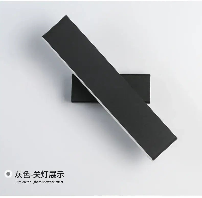 Modern minimalist black rotate wall lamp for bedroom bedside reading