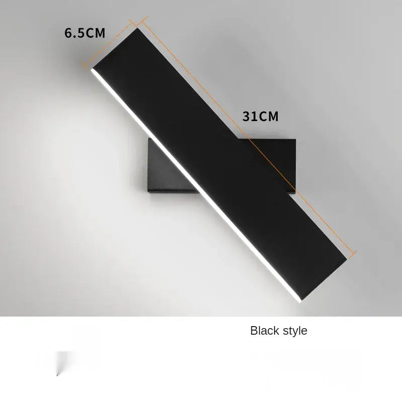 Modern minimalist black rotate wall lamp for bedroom bedside reading