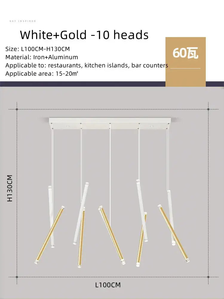 Modern minimalist black round tube led chandelier staircase light
