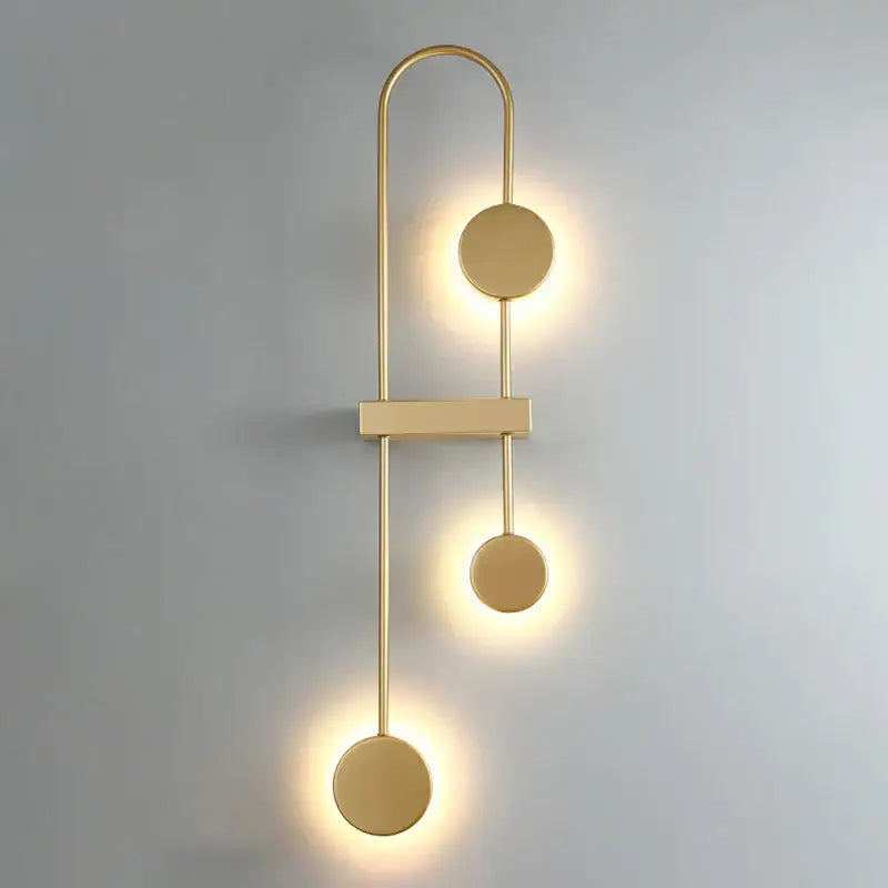 Modern minimalist black triple circle led wall light bedroom sconce