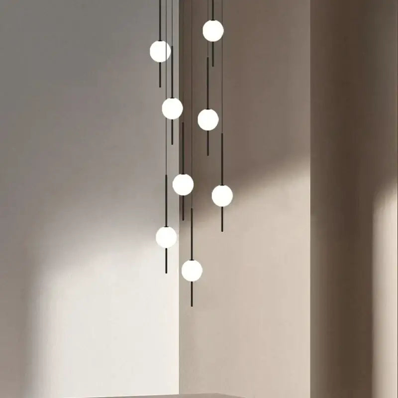 Modern minimalist black & white creative led chandeliers living room