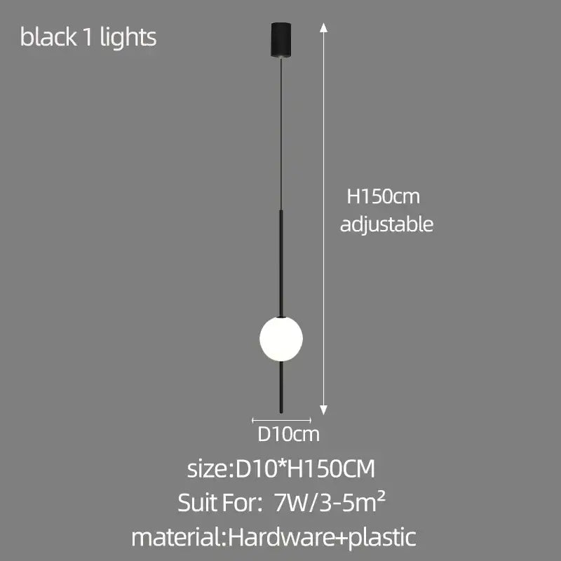 Modern minimalist black & white creative led chandeliers living room