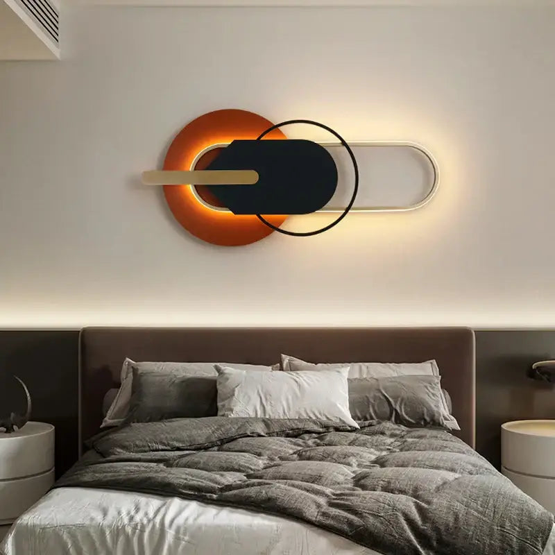 Modern minimalist black & white led wall lamp for bedroom living room
