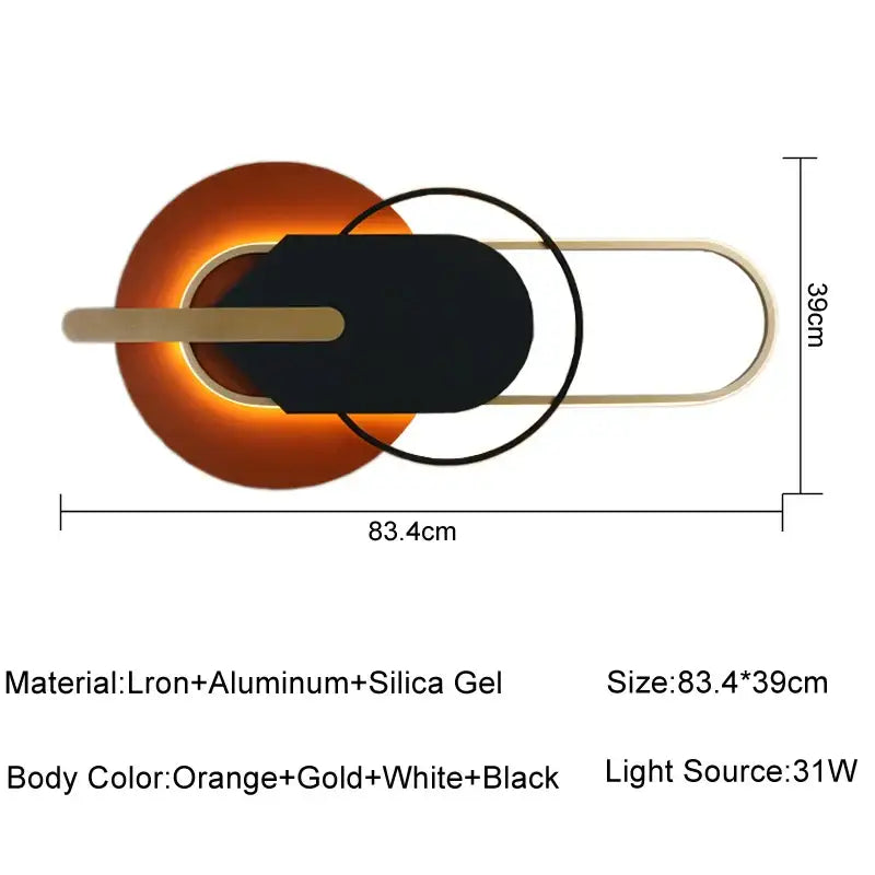 Modern minimalist black & white led wall lamp for bedroom living room