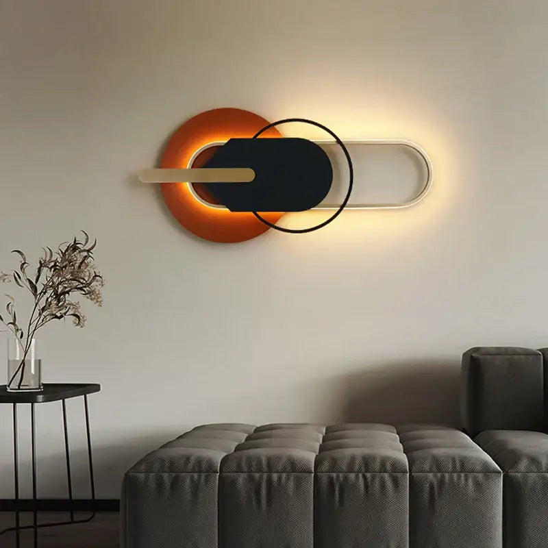 Modern minimalist black & white led wall lamp for bedroom living room