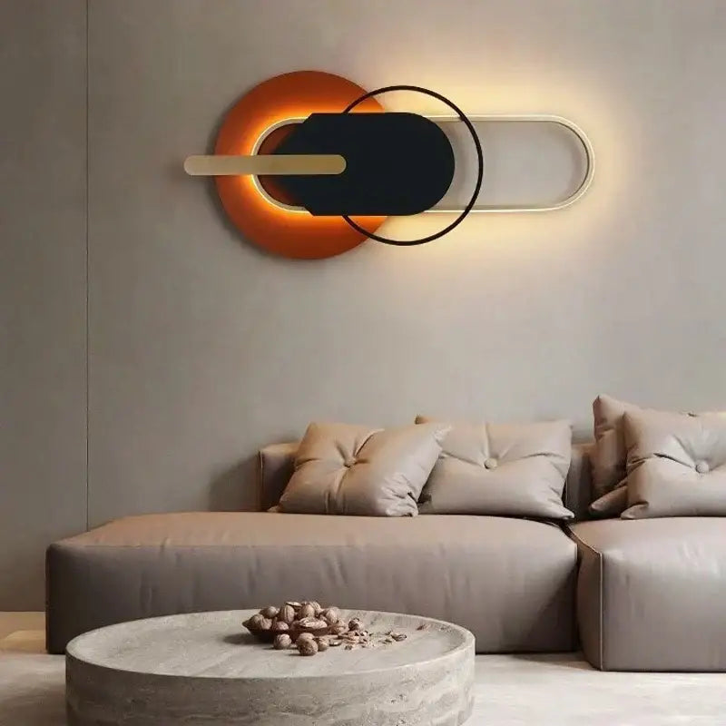 Modern minimalist black & white led wall lamp for bedroom living room