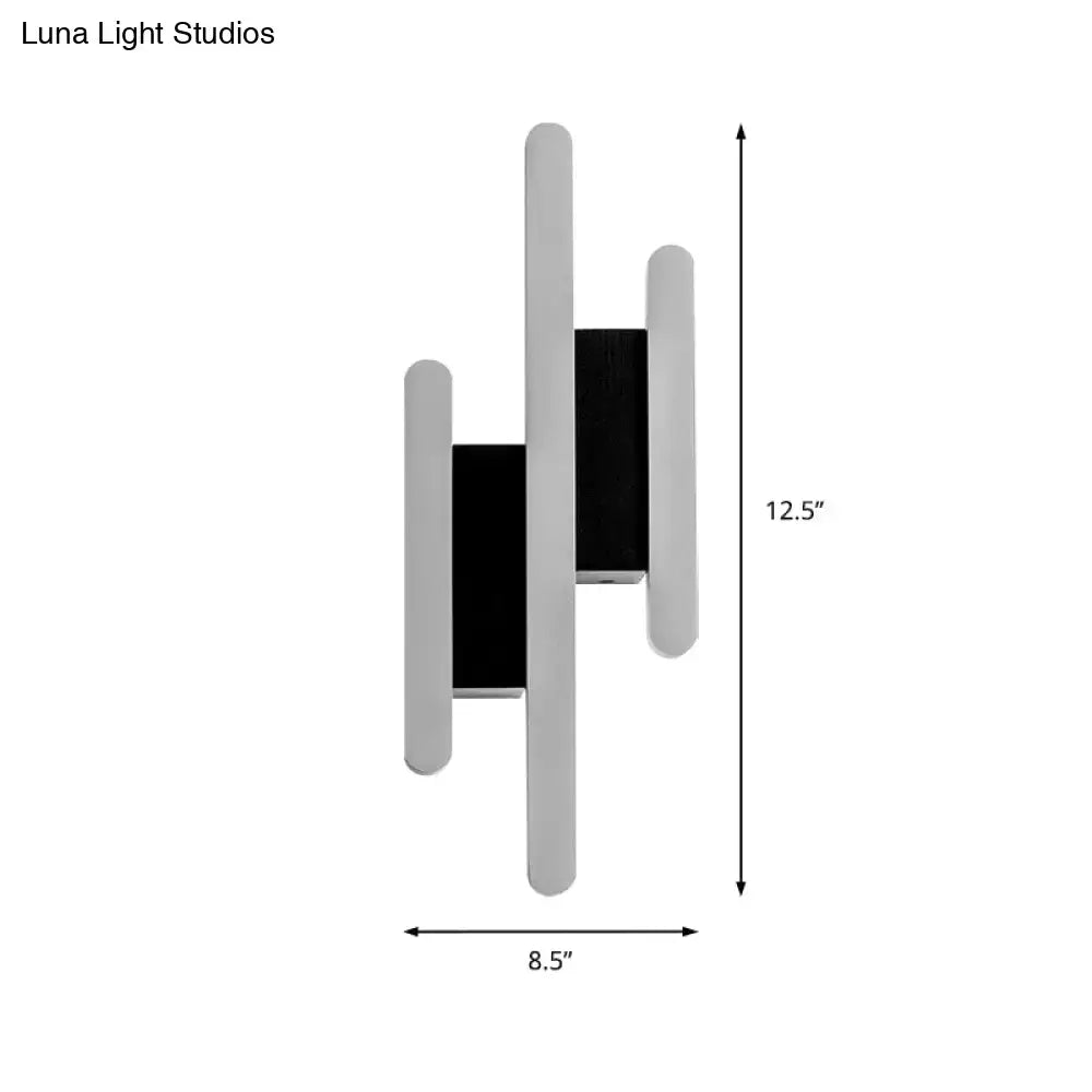 Modern minimalist black & white led wall sconce bedroom warm white light