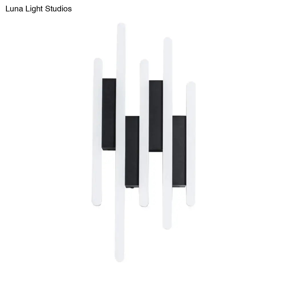 Modern minimalist black & white led wall sconce bedroom warm white light