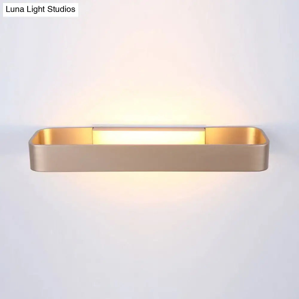 Modern minimalist black & white rectangular wall lamp bedroom light