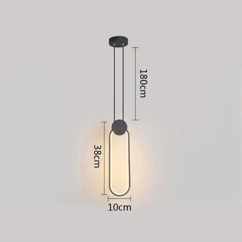 Modern minimalist black & white ring pendant lamp dining room led