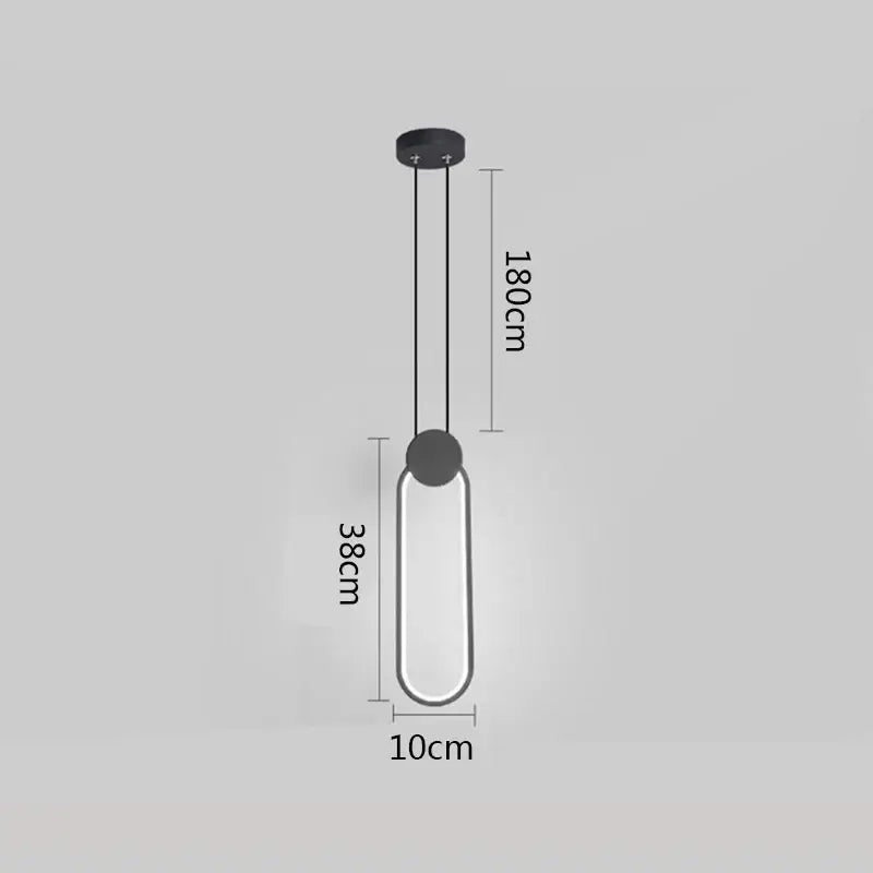 Modern minimalist black & white ring pendant lamp dining room led