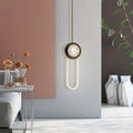 Modern minimalist bronze & white oval wall lamp bedroom light