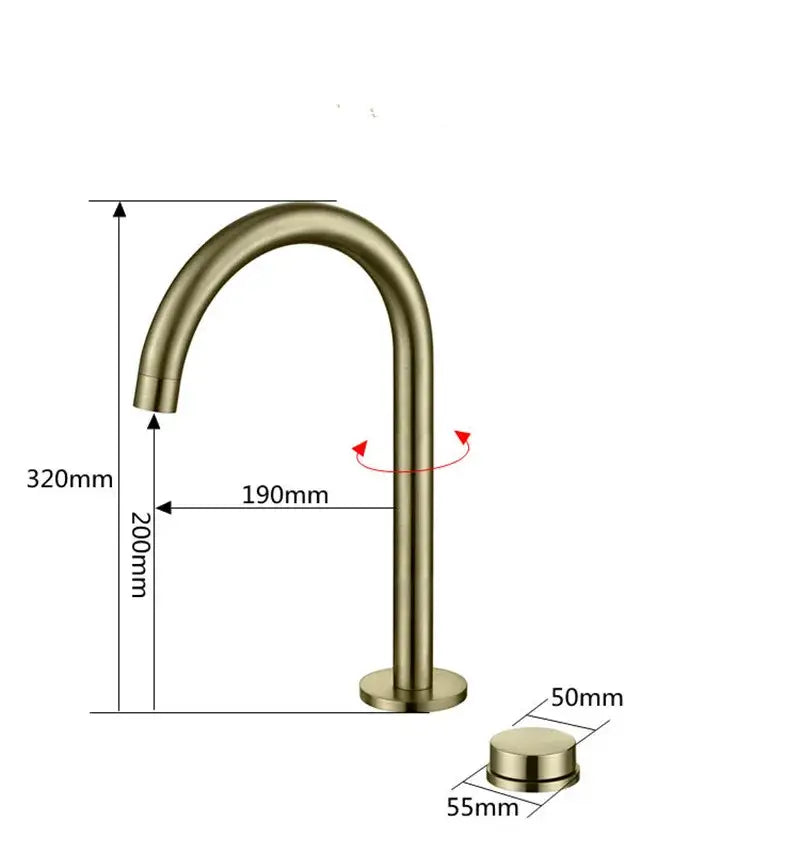 Modern minimalist brushed gold basin faucet bathroom sink tap