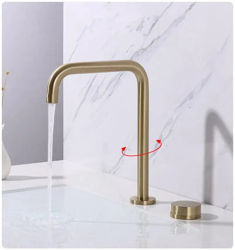 Modern minimalist brushed gold basin faucet bathroom sink tap