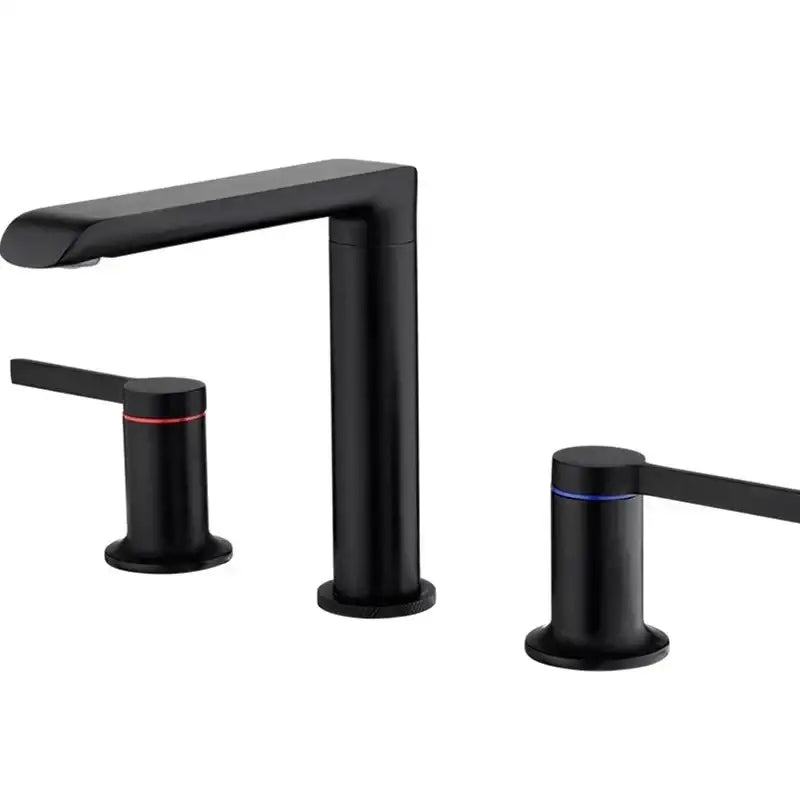 Modern minimalist brushed gold brass basin faucet bathroom fixture