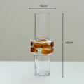 Modern minimalist clear & amber glass vase bubble living room decor