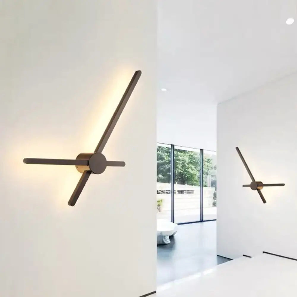 Modern minimalist coffee finish wall lamp bedroom sconce