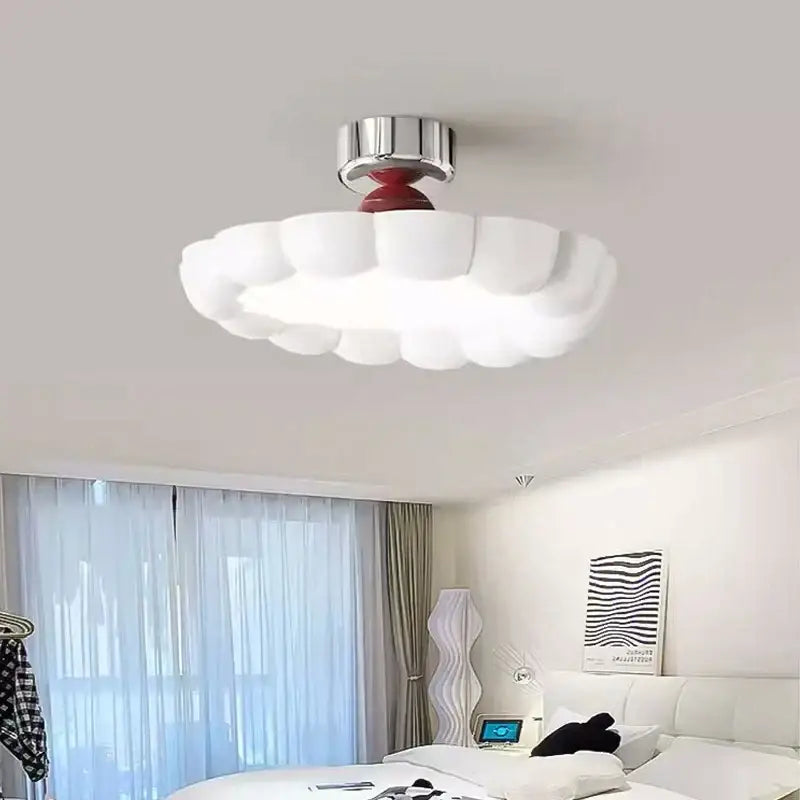 Modern minimalist cream led ceiling light for bedroom ambient decor